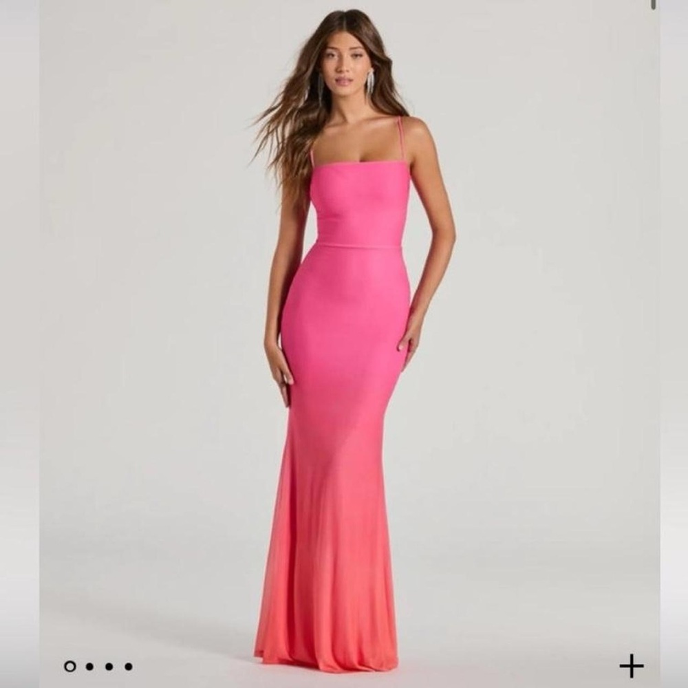 Windsor Pink Square Neck Maxi Gown